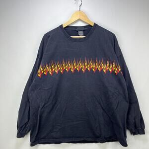 Vintage Y2K No Boundaries Flames Skater Shirt 3XL